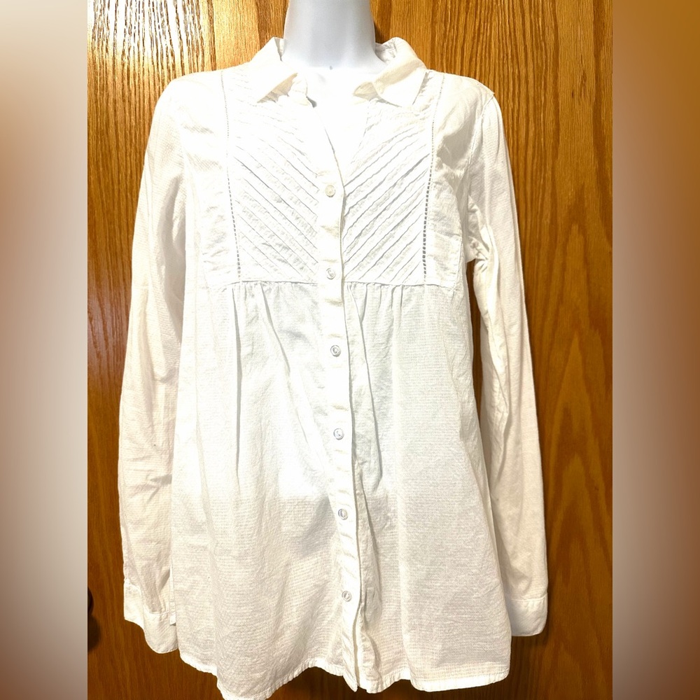 Prana Katya‎ White Button-Up 100% Cotton Blouse. Medium. Lightweight. - Picture 3 of 7